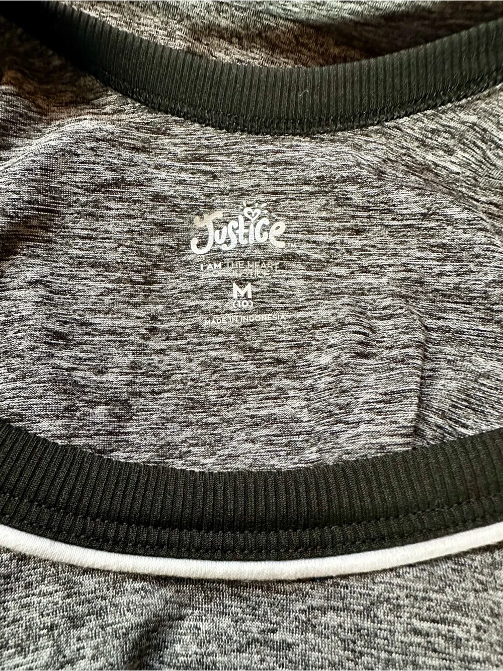 Justice Girls Gray & Black Athletic Tank Top